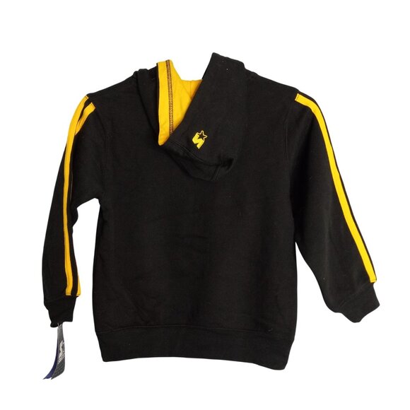 Starter Size S 6 7 Hoodie Sweatshirt Boys Fleece Black Yellow Logo NEW - Picture 3 of 6